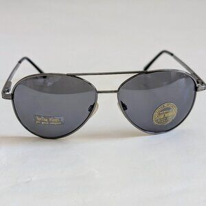 NWT Vintage 90's Aviator Metal Double Bridge Sport Sunglasses (L. Gunmetal)